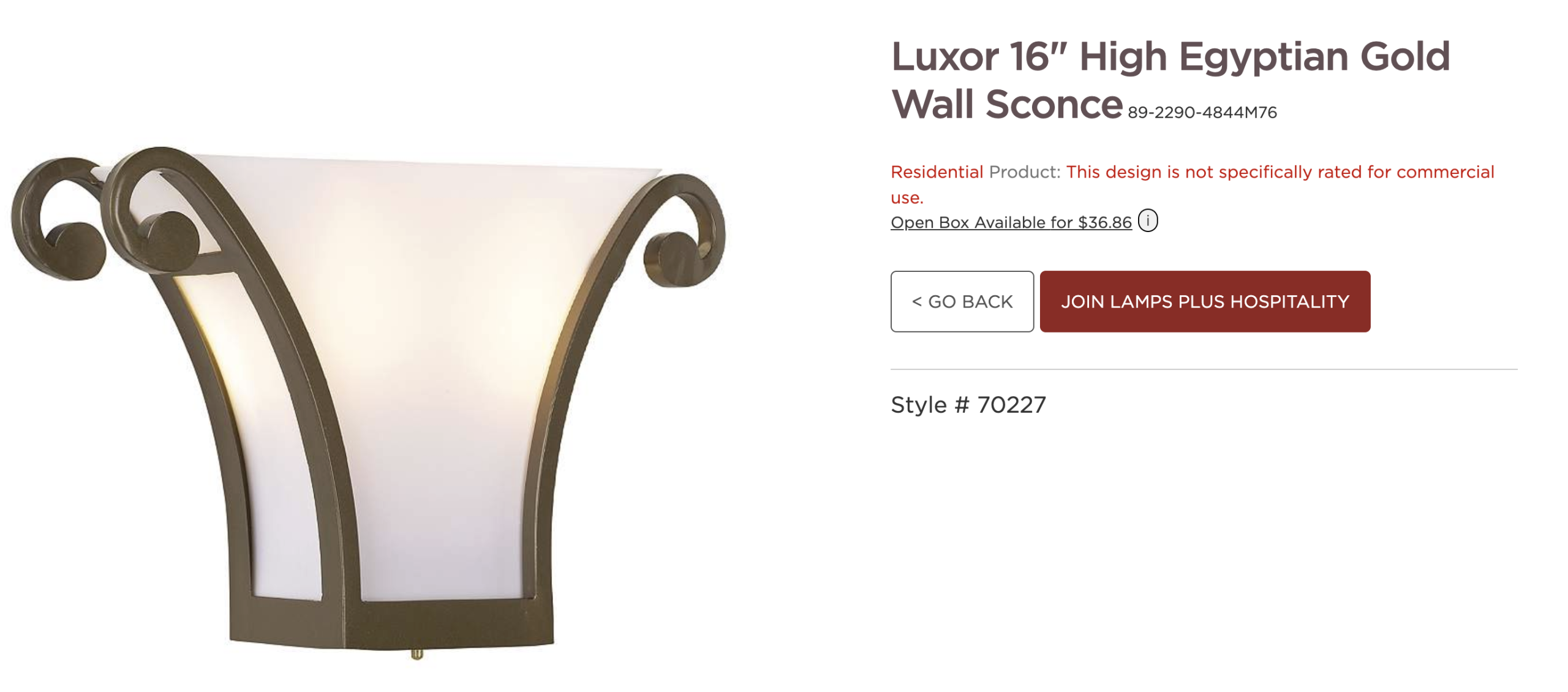 LUXOR WALL SCONCE QTY 480 - Image 3